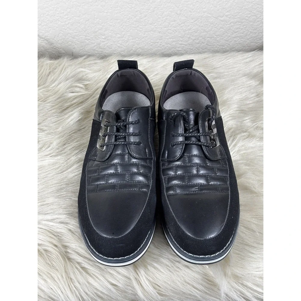 Gatsby Leather Oxford Derby Shoes Mens 9 Black Comfort Classic Lace Up